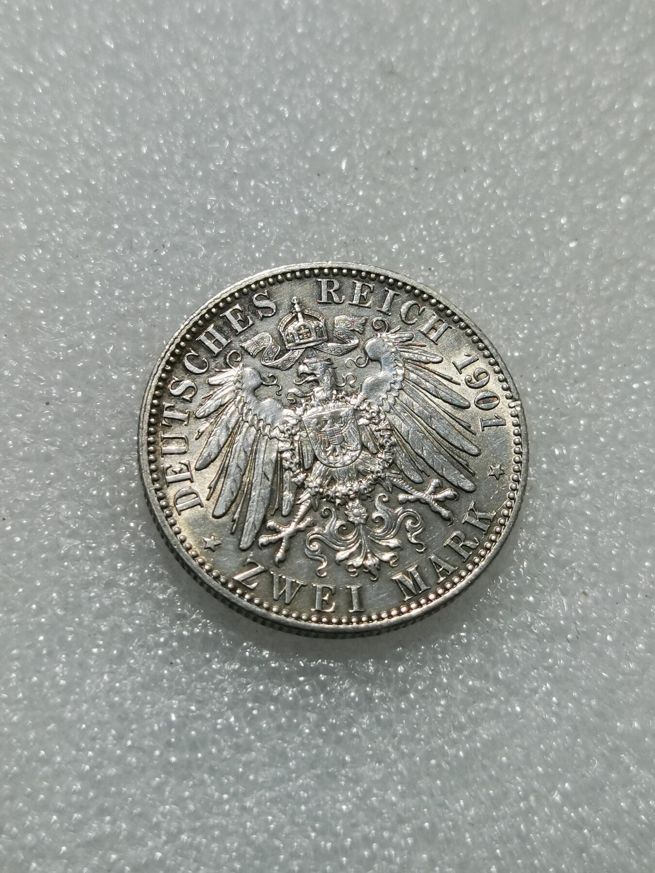 天下钱庄专场欢迎参拍 德国普鲁士建国200周年2马克银币