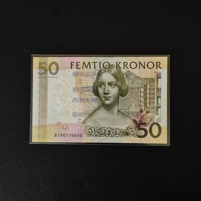 【礼羽收藏】🌏世界钱币拍卖第124期 年前最后一期 正常发货 - （一组1张）【UNC】欧洲 瑞典 2008年 50克朗 夜莺 歌唱家珍妮林德