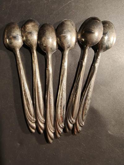 老王徽章第181期 - 意大利银勺一套6枚    800银    82.2g