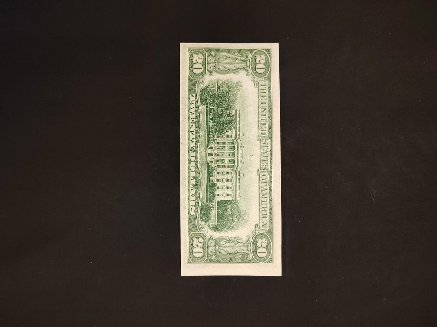 1950年20美元，偏裁