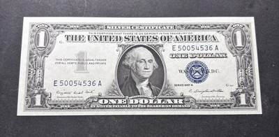 【金马踏春，泉马奔腾】2026 年新年贺岁场，（定于年初五接财神截拍）祝各位老板马到成功，马上有钱，愿岁岁平安喜乐顺遂 - 全新少见 1957 年蓝印版美国 1 美元，尾号 536