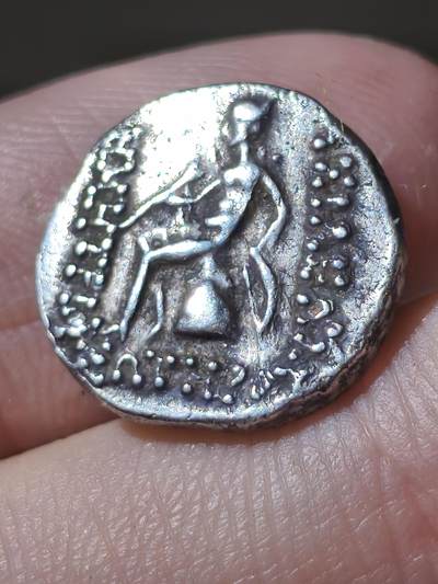 稀有美品！塞琉古帝国-德米特里乌斯一世救世主 1德拉克马银币 埃克巴坦那造币（今伊朗哈马丹）背面阿波罗坐像 少见的米底地区塞琉古银币