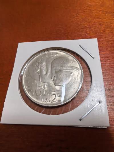 长老汇蛇年精选第九十九场拍卖 - 1965社会主义捷克斯洛伐克被解放20周年25克朗银币，16克500银，熔毁近2万枚，好品