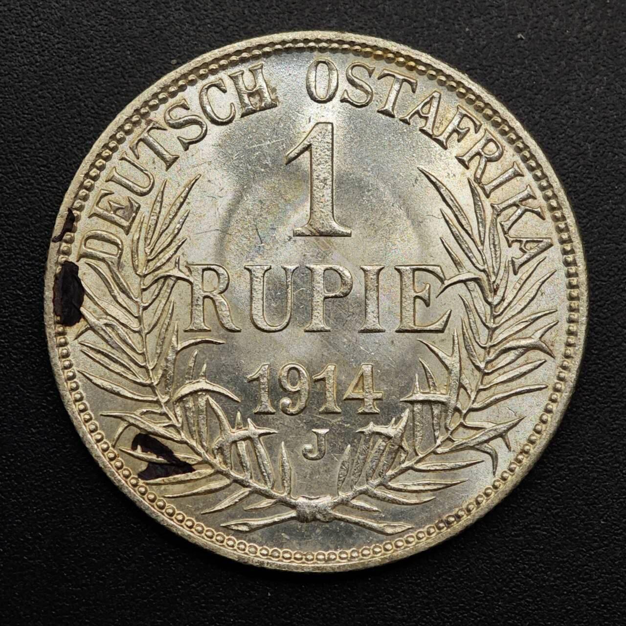 【淘币小摊】实时拍第八百七十拍   银币套币场    年前最后一场周一预留全部发出 本场无中意拍品可私信周日发货请更换最新收货地址不方便收货的请勿参拍或者顺丰到付 德属东非1914年1卢比银币好品