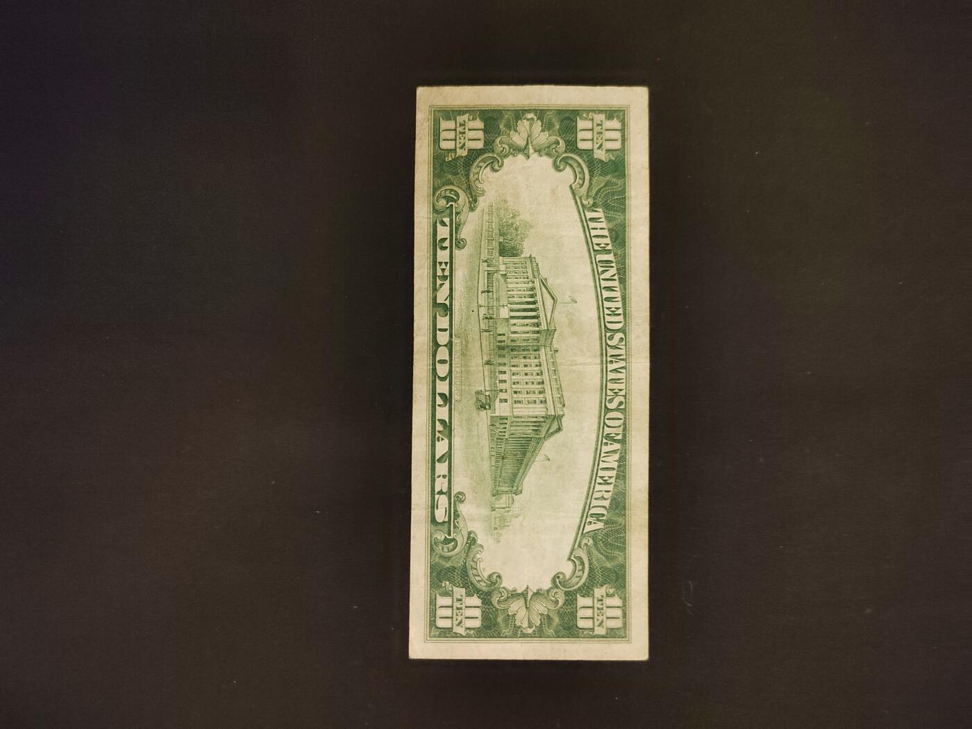 1929年10美元，品相如图