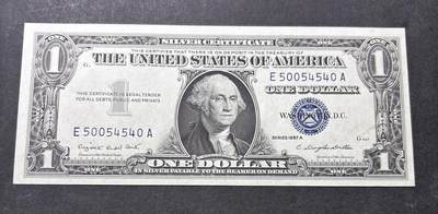 【金马踏春，泉马奔腾】2026 年新年贺岁场，（定于年初五接财神截拍）祝各位老板马到成功，马上有钱，愿岁岁平安喜乐顺遂 - 全新少见 1957 年蓝印版美国 1 美元，尾号 540 人三号