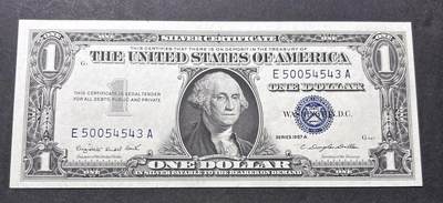 【金马踏春，泉马奔腾】2026 年新年贺岁场，（定于年初五接财神截拍）祝各位老板马到成功，马上有钱，愿岁岁平安喜乐顺遂 - 全新少见 1957 年蓝印版美国 1 美元，尾号 543