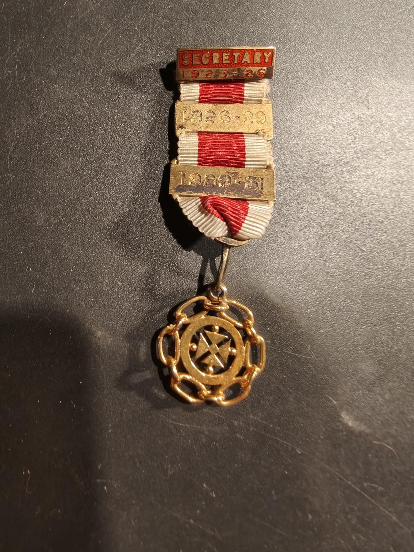 老王徽章第181期 英国共济会奖章    原盒   925银镀金   5.1g