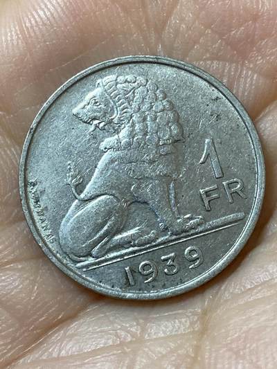 2026年第二十一场(总第一百九十场）外国好品散币场(免佣金) - 比利时🇧🇪1939年1法郎(利奥波德三世，左荷语右法语版)