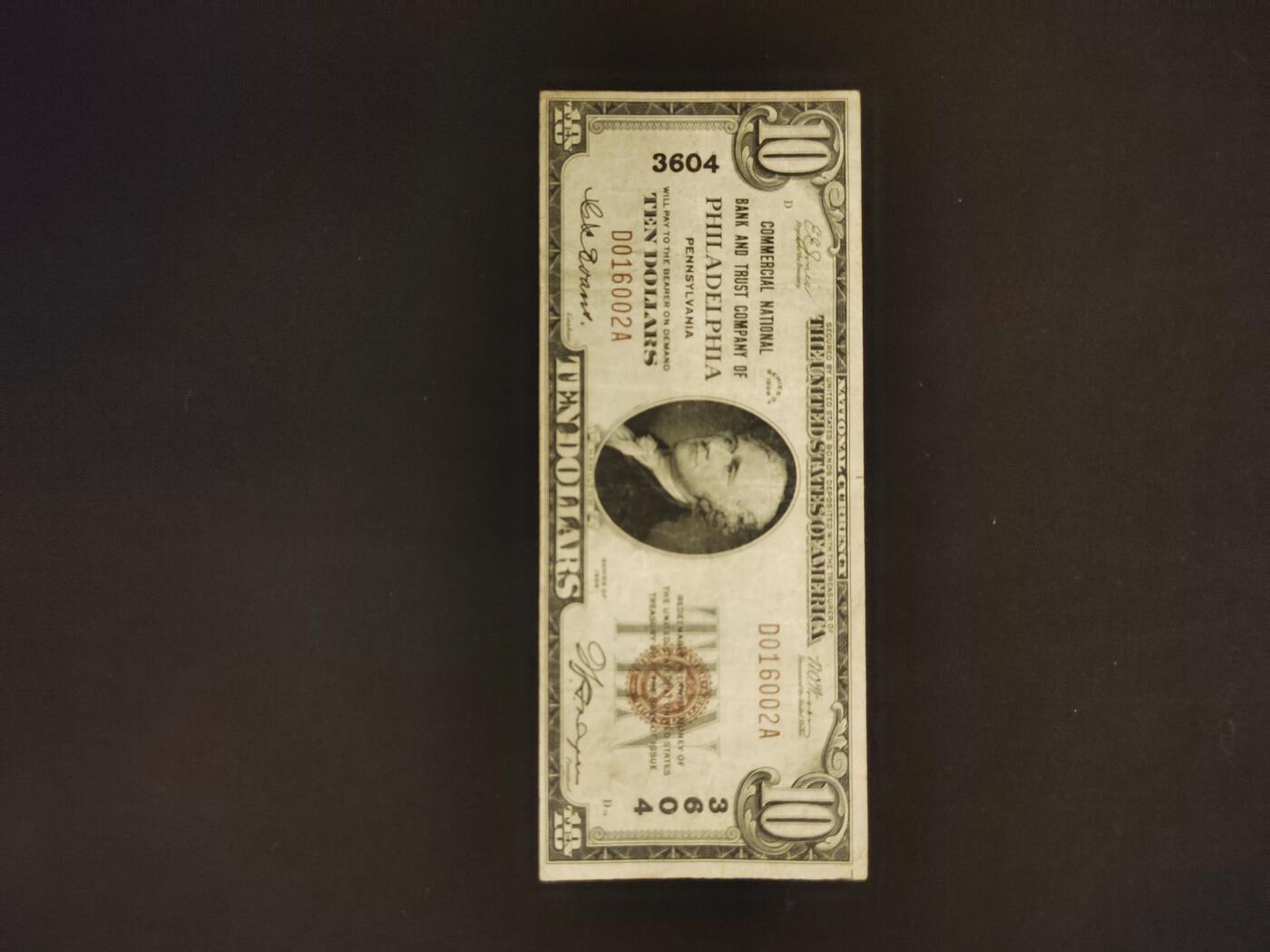 1929年10美元，品相如图