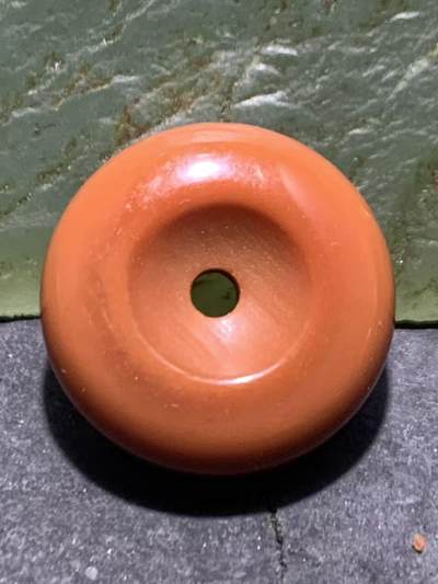 精美南红玛瑙柿子红面包圈小平安扣一个， - 精美南红玛瑙柿子红面包圈小平安扣一个，