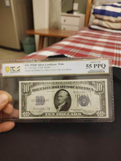 1934年10美元，蓝库印 - 1934年10美元，蓝库印