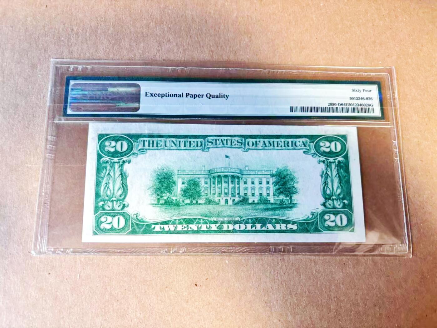 【Blue Auction】世界纸币精拍第785期——18级TOP拍卖/信誉/品质/专业/高效💫  美国 1928年 20美金 PMG64EPQ 