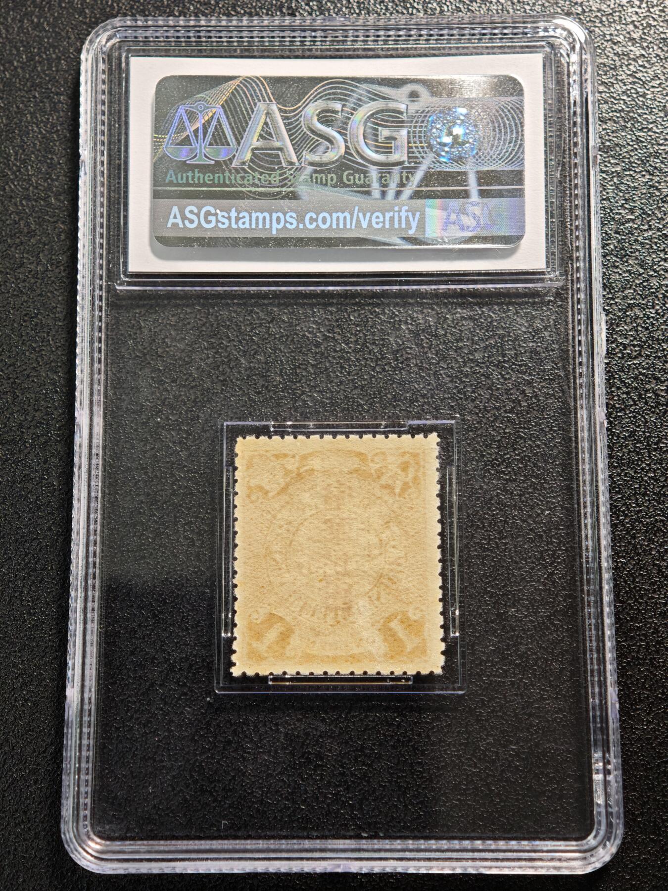 【德藏】世界币章拍卖第165期（拍品征集中~欢迎藏友联系） 1912年 中国清代伦敦版蟠龙壹分（1分）桔黄色，红字加盖“中华民国”邮票 ASG VF/XF85 Mint OG