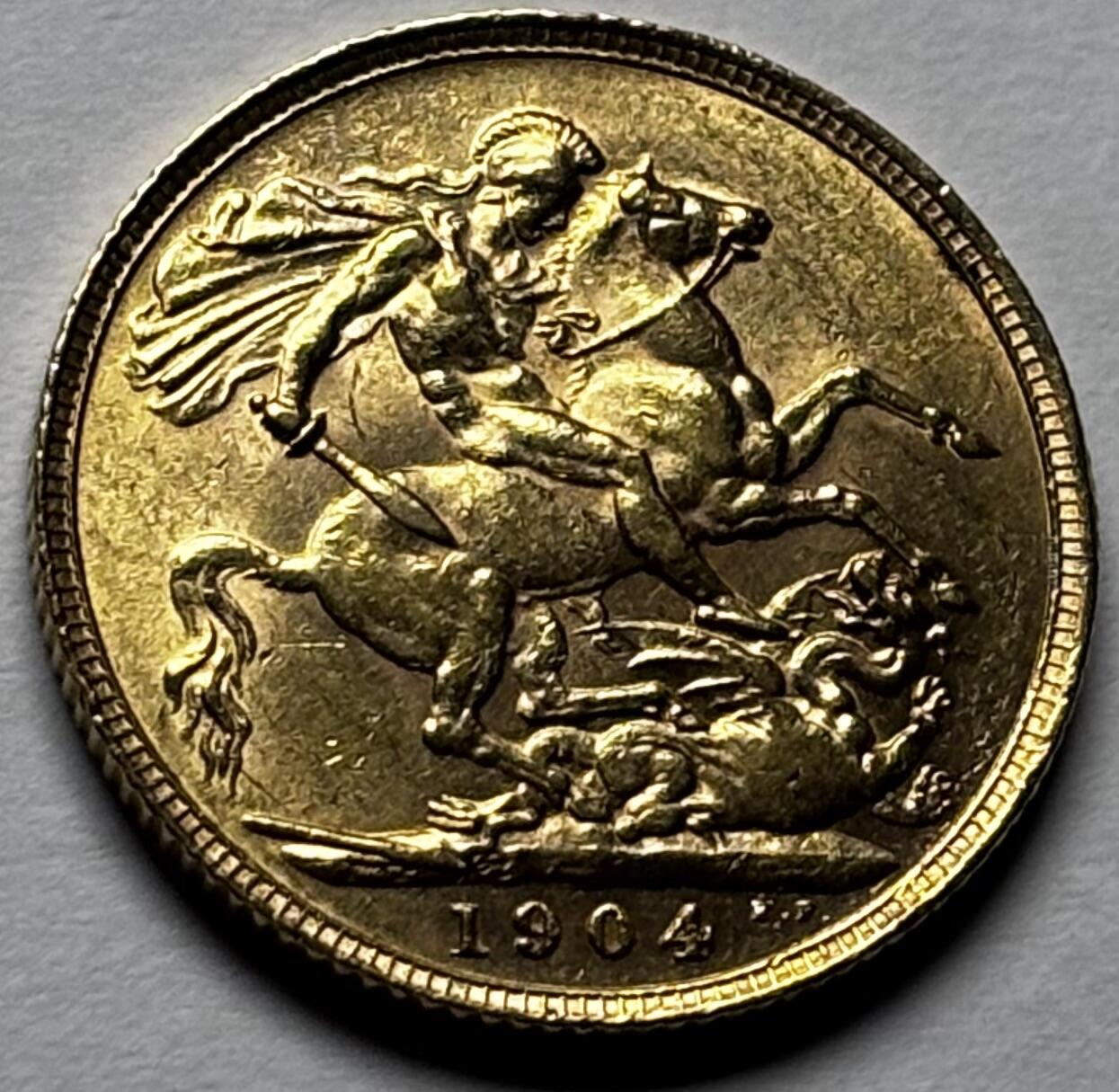 【金马踏春，泉马奔腾】2026 年新年贺岁场，（定于年初五接财神截拍）祝各位老板马到成功，马上有钱，愿岁岁平安喜乐顺遂 少见 1904 年英国爱德华七世 1 镑金币，金光闪闪细节不错 7.98 克 917 金
