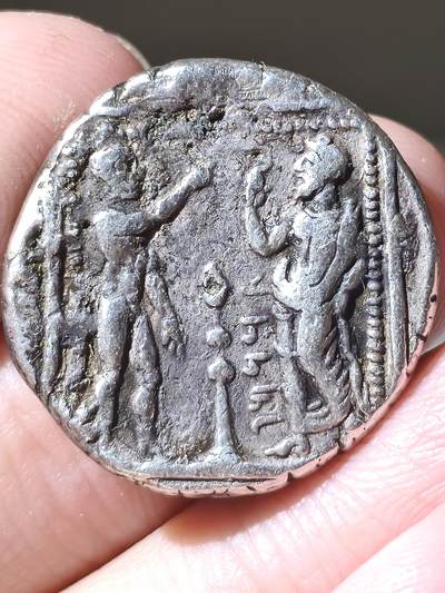 典藏名誉品！波斯阿契美尼德帝国 总督达塔莫斯 斯塔特大银币 公元前384-361年 正面城墙环和巴力神坐像 背面阿娜神与总督  ROMA旧藏名拍出品 