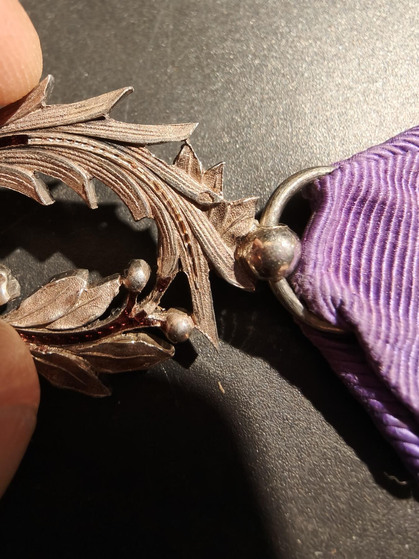 老王徽章第181期 法国骑士级棕榈叶勋章     原盒    银质珐琅野猪头银标