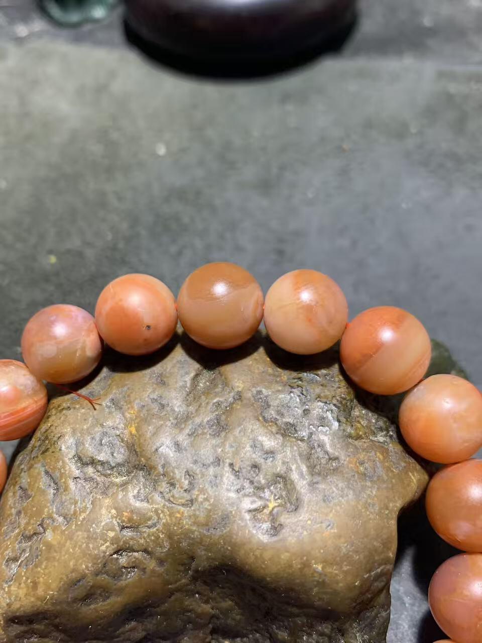 精美亚光原皮川料南红玛瑙单圈手串一条