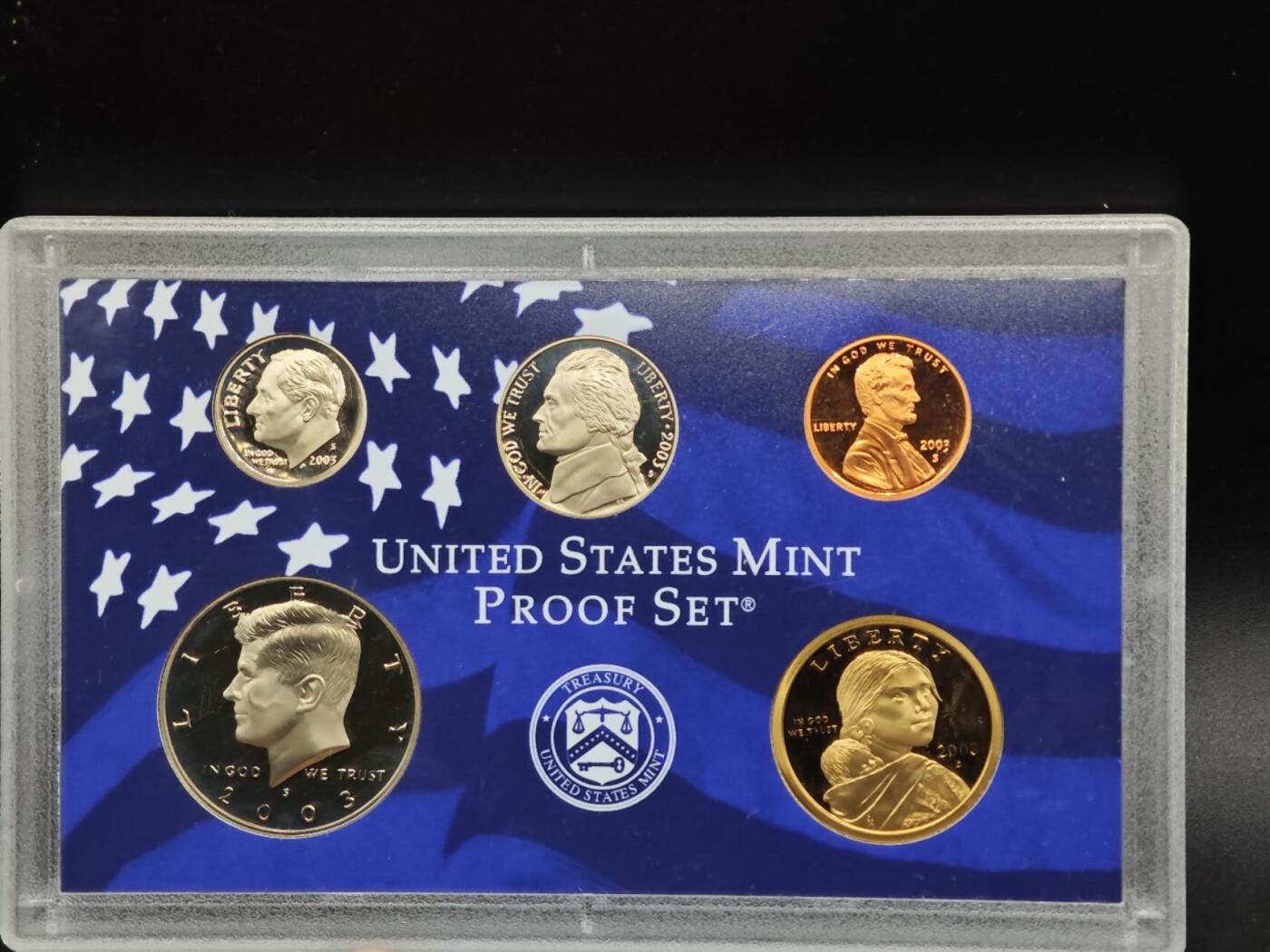 【淘币小摊】实时拍第八百七十拍   银币套币场    年前最后一场周一预留全部发出 本场无中意拍品可私信周日发货请更换最新收货地址不方便收货的请勿参拍或者顺丰到付 美国2003年精制套币