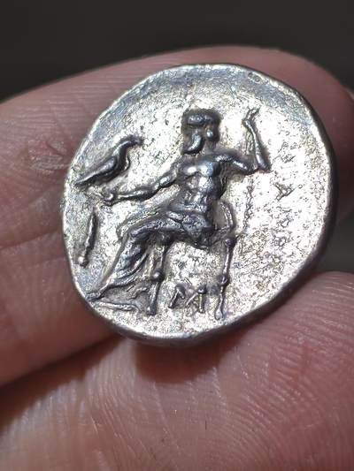 典藏极美品！赫拉克勒斯狮皮1德拉克马银币 腓力三世签名版 前336-323年 小亚细亚地区西部发行 全未流通状态 高细节高浮雕 200+英镑