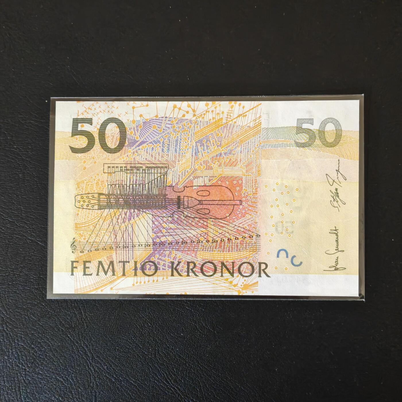 【礼羽收藏】🌏世界钱币拍卖第124期 （一组1张）【UNC】欧洲 瑞典 2008年 50克朗 夜莺 歌唱家珍妮林德