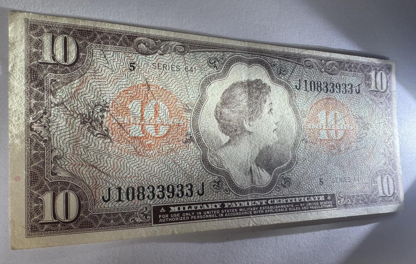 2026第3场（总第230期）：精品测试钞、外钞综合场 美国1965年越战时期10美元军票（品如图）
