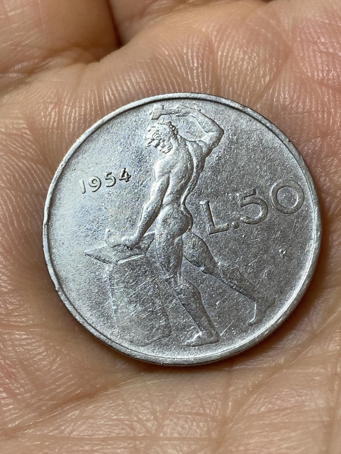 2026年第二十一场(总第一百九十场）外国好品散币场(免佣金) 稀少早期年份–意大利🇮🇹1954年50里拉(共和国时期，首发年)
