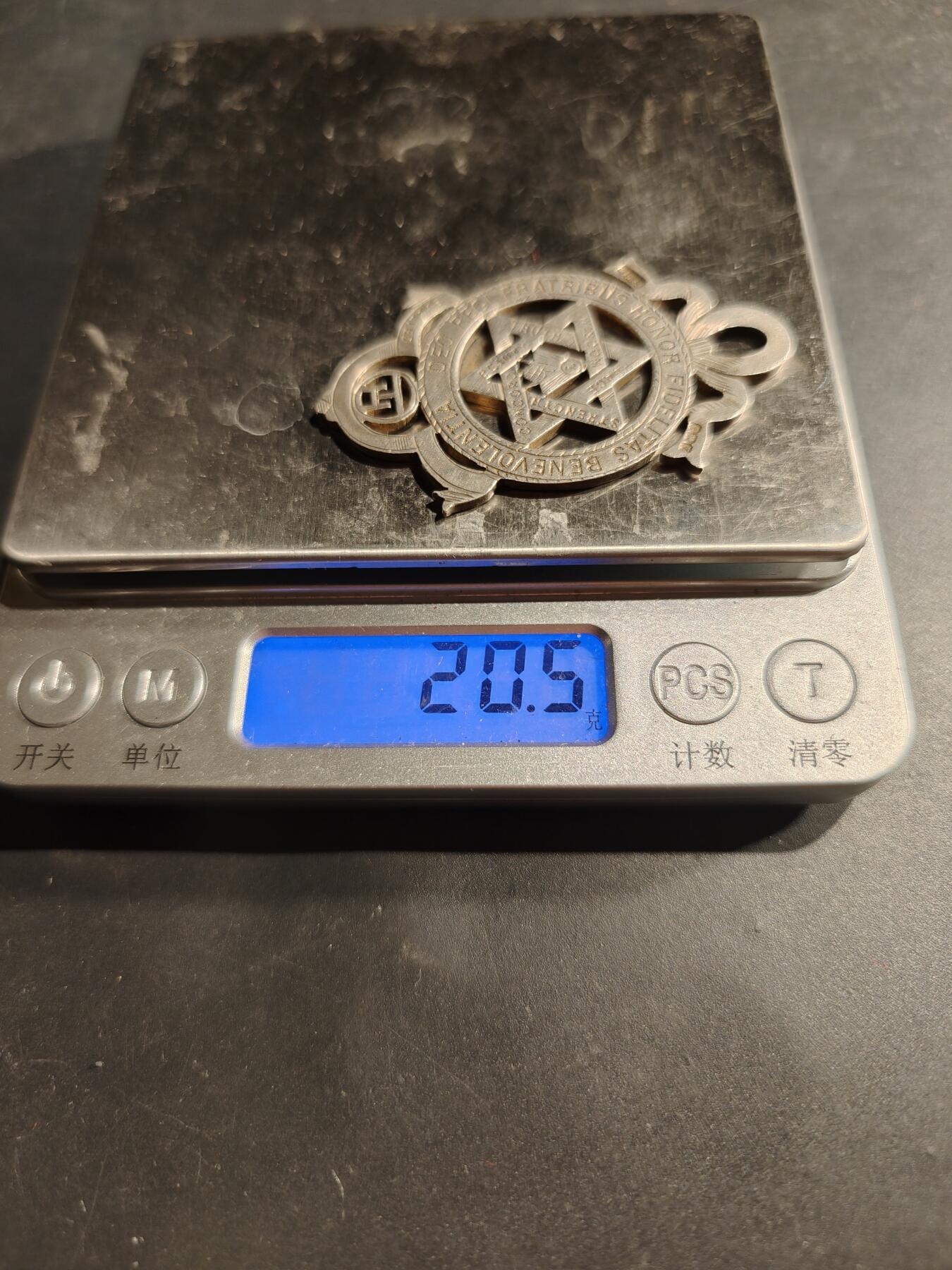 老王徽章第181期 英国共济会奖章    925银    20.5g