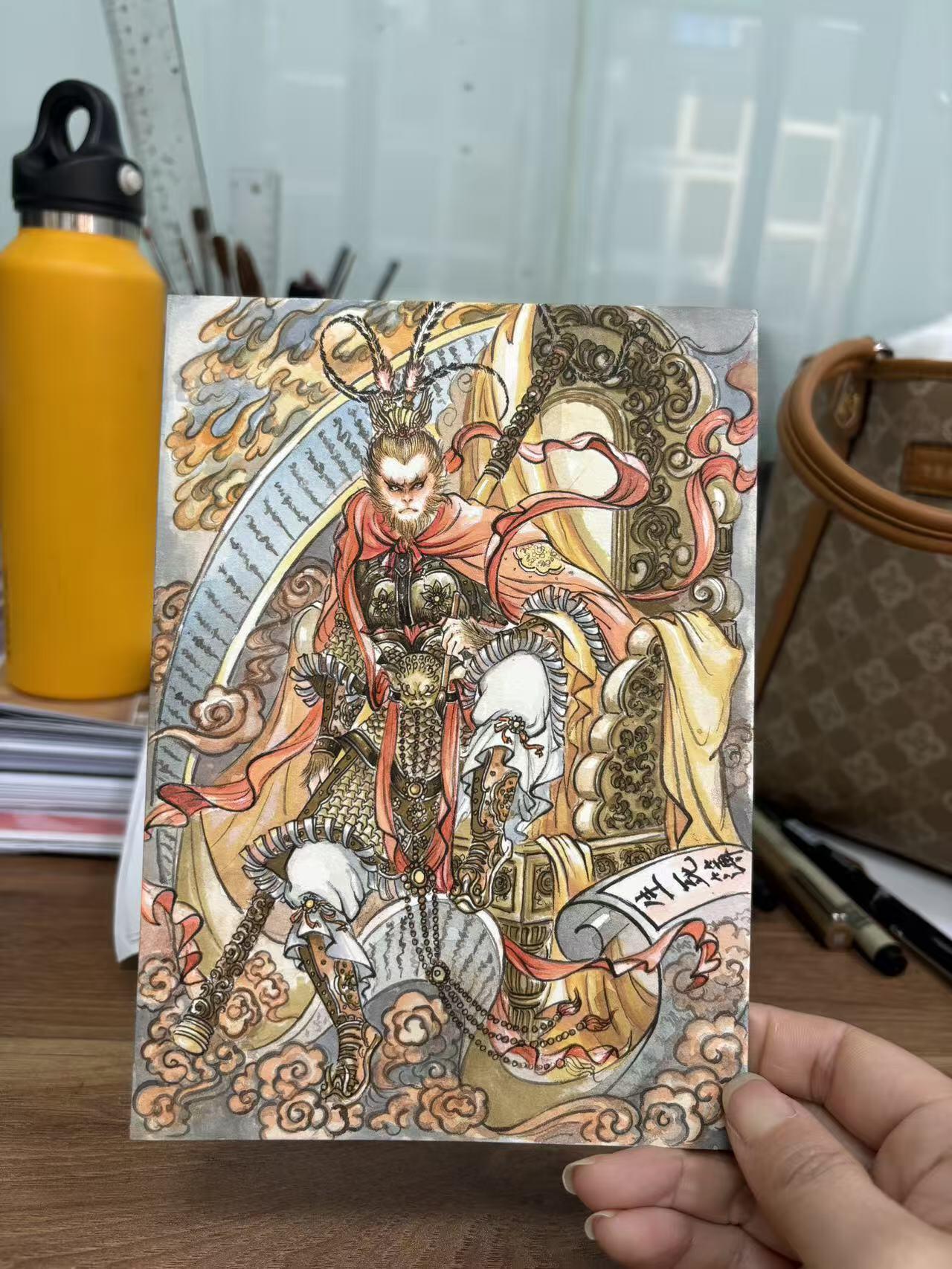 周六第99期阳大大卡牌拍卖第99期（持续收拍品，周六晚上九点截拍，进群福利早知道） 【手绘卡】墨婉文化 太乙 顶级画作 齐天大圣 满屏特效 爱好者必入佳作 A6左右大小