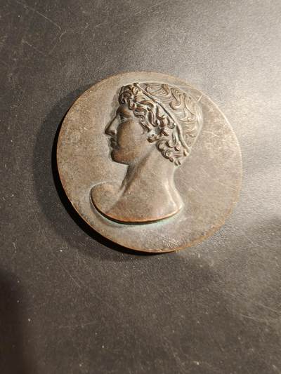 老王徽章第181期 - 法国青年运动会大铜章     直径50mm    重量58.5g