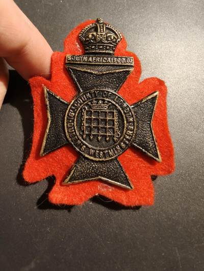 老王徽章第181期 - 英国陆军第16（伦敦郡）营（女王威斯敏斯特步枪队）帽徽     一战时期