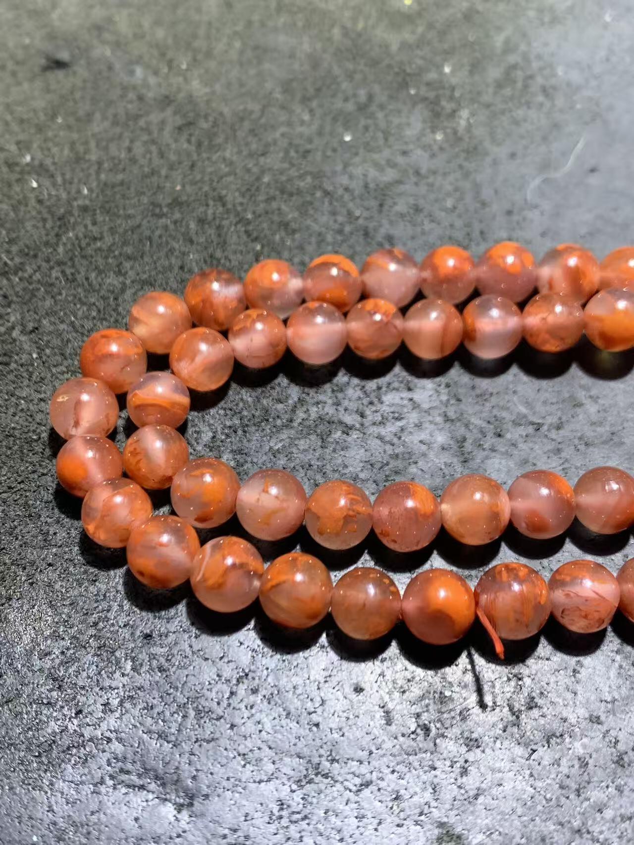 放福利！川料南红玛瑙荔枝冻飘火焰纹108手串一条！