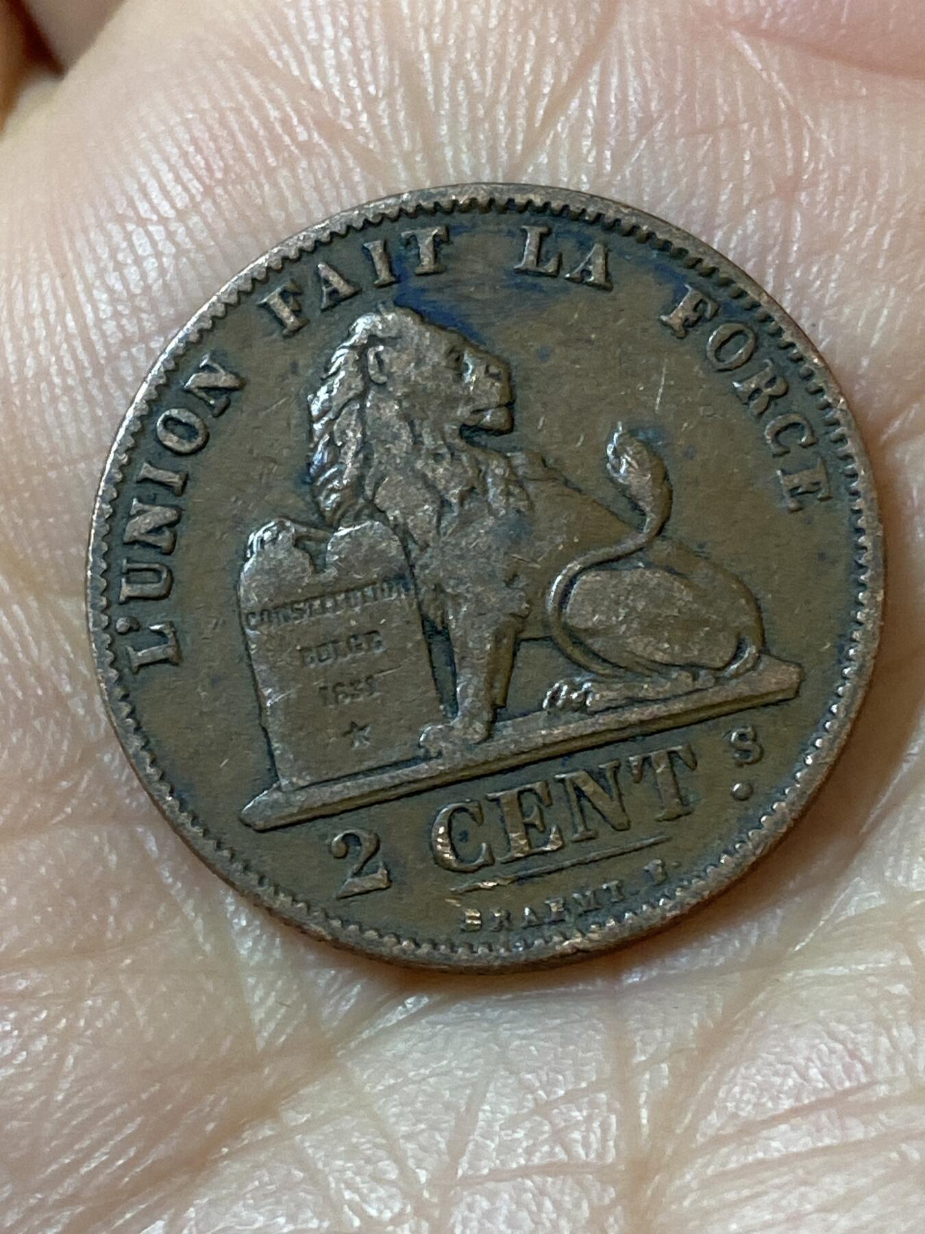 2026年第二十一场(总第一百九十场）外国好品散币场(免佣金) 比利时🇧🇪1876年2分(利奥波德二世时期，第一版关门年)