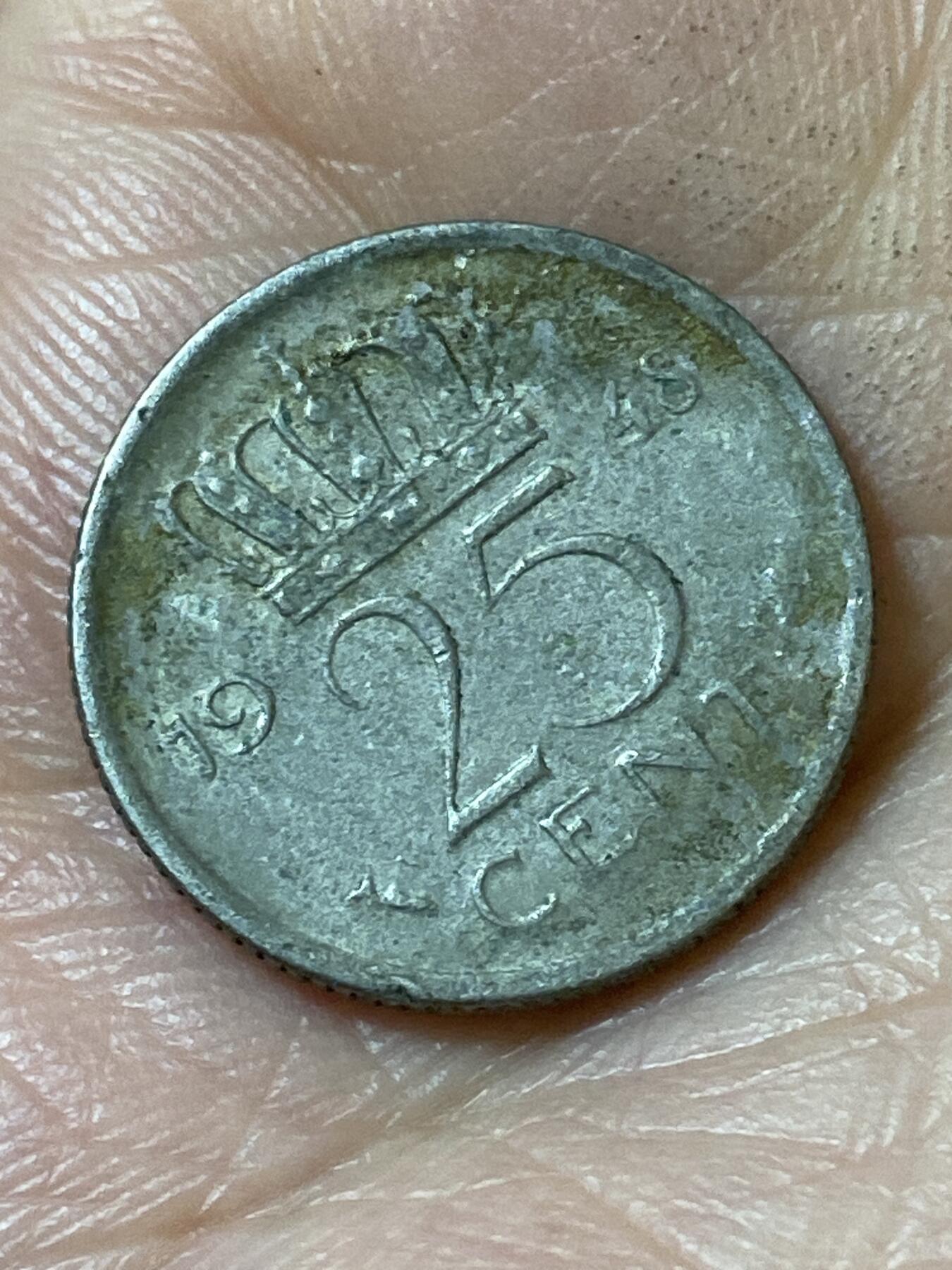 2026年第二十一场(总第一百九十场）外国好品散币场(免佣金) 荷兰🇳🇱1948单年分25分(威廉明娜女王退位年，第六版，Fish –鱼标)