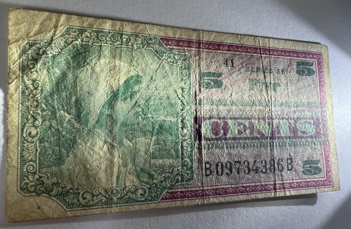 2026第3场（总第230期）：精品测试钞、外钞综合场 美国1968年越战时期5美分军票（旧品如图）