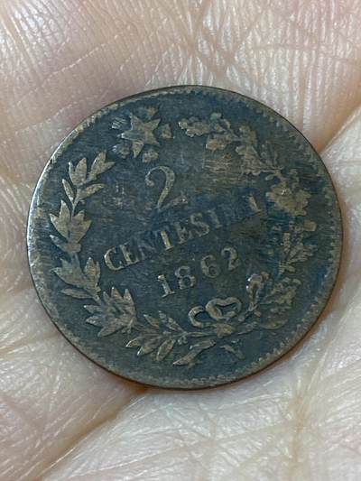 2026年第二十一场(总第一百九十场）外国好品散币场(免佣金) - 少见–意大利王国1862年2分(维托里奥·埃马努埃莱二世时期，N标那不勒斯造，首发年仅发行2年)