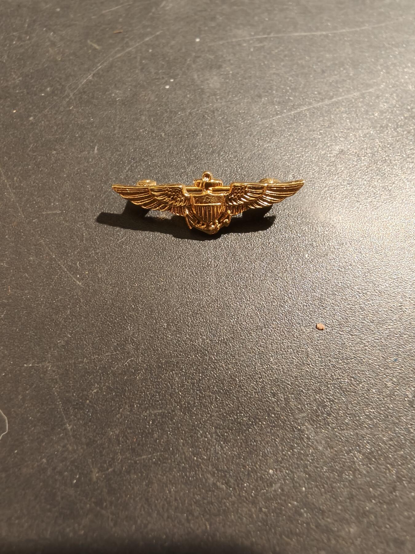 老王徽章第181期 美国海军航空兵飞行员证章    二战时期横针版    少见迷你尺寸直径0.5英寸