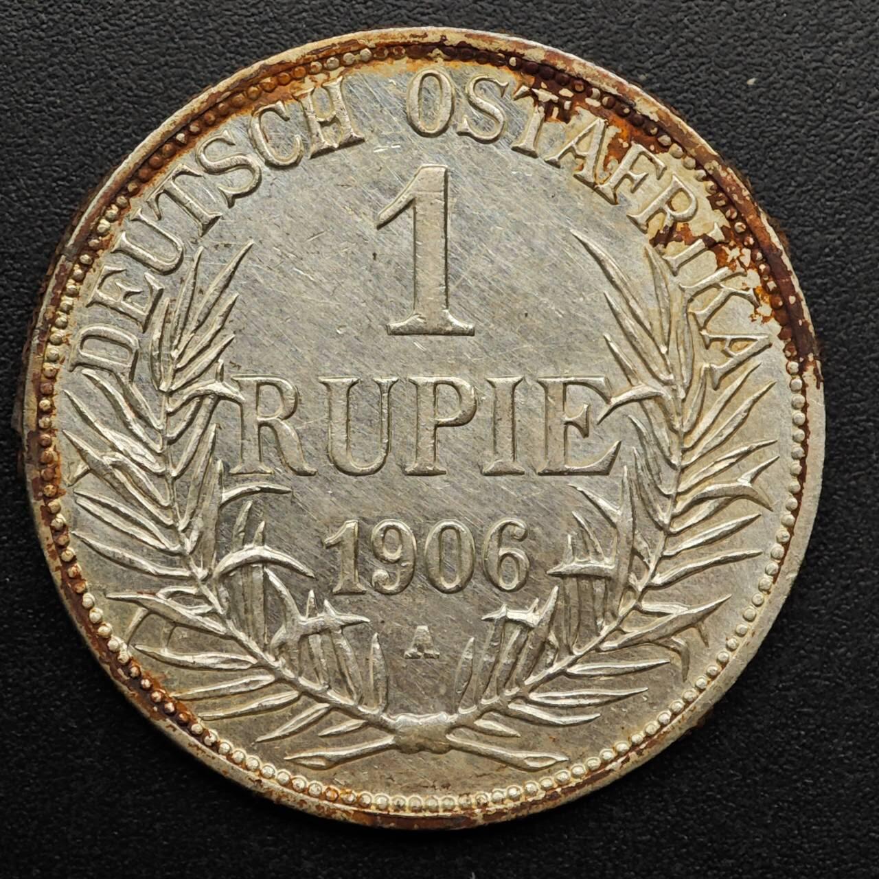 【淘币小摊】实时拍第八百七十拍   银币套币场    年前最后一场周一预留全部发出 本场无中意拍品可私信周日发货请更换最新收货地址不方便收货的请勿参拍或者顺丰到付 德属东非1906年1卢比银币