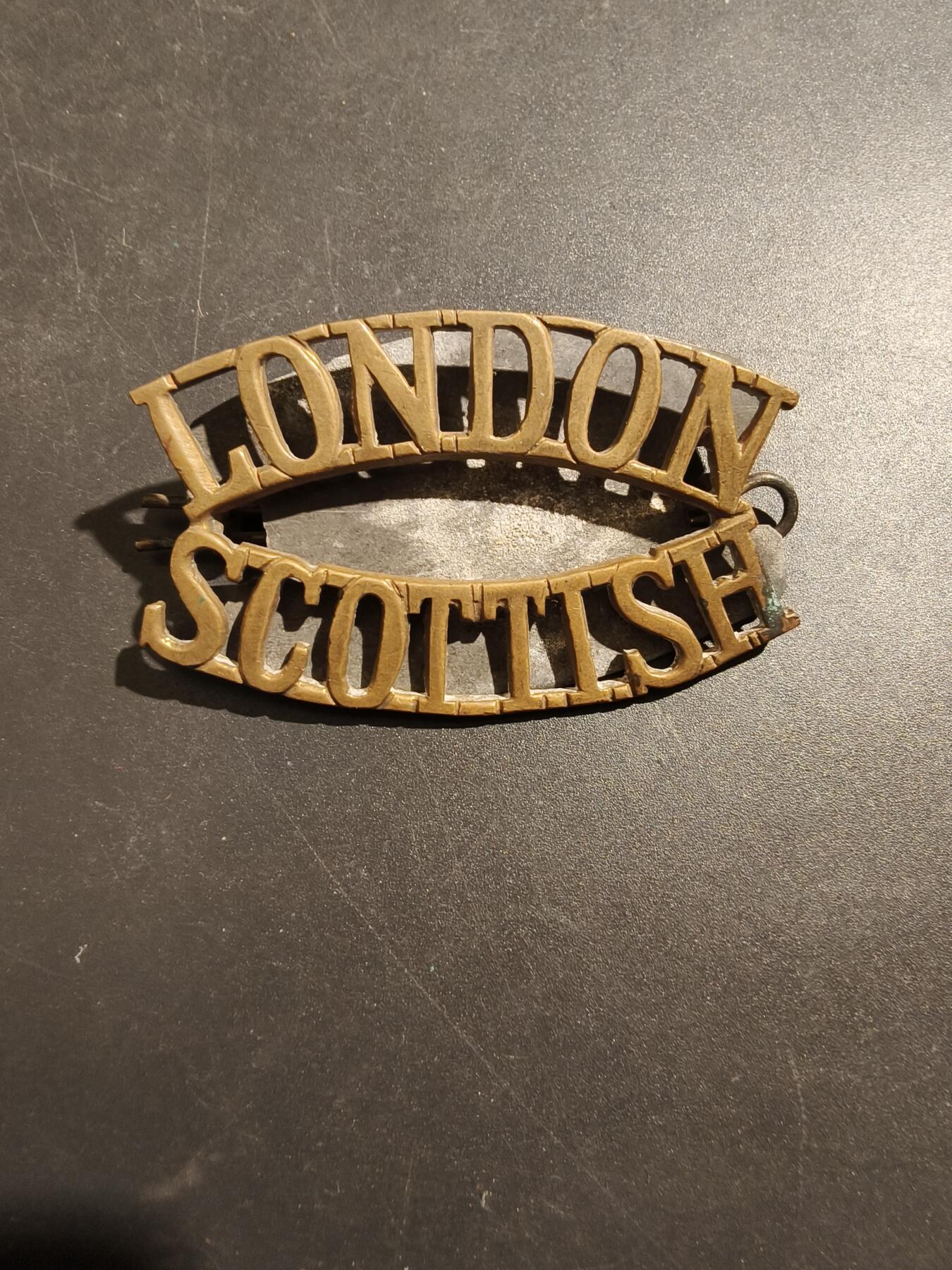 老王徽章第181期 英国皇家伦敦苏格兰人步兵团肩章     一战时期