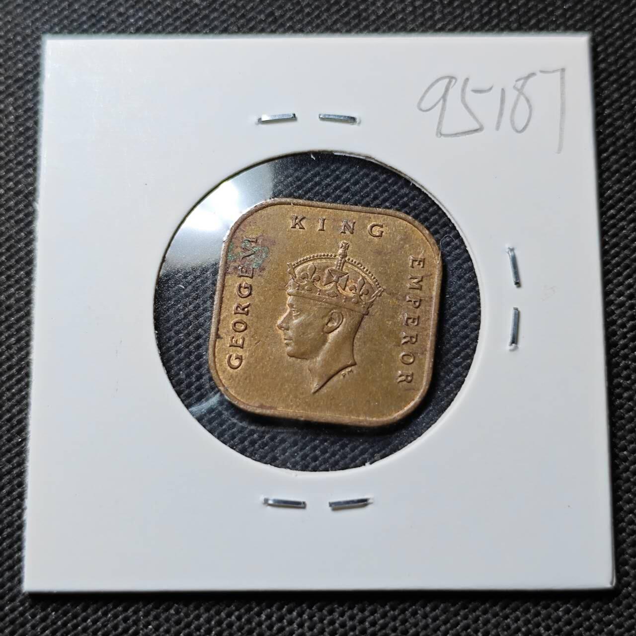 KK钱币收藏小铺  第395期  2月预留时间 周末发货  1945英属海峡马来亚1分