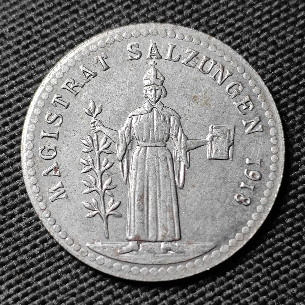 KK钱币收藏小铺  第397期 百期特怕（四拍之一） 2月预留时间 周末发货  1918 德紧Salzungen10芬尼铁币