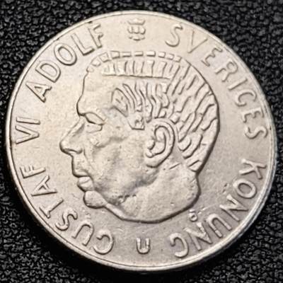 泉币菌-第188场- 迎 情人节专场 本场拍品多 请提前出价（本周五和之前拍的 2月14日发货） -  瑞典1969年1克朗铜镍币，古斯塔夫六世国王，25mm 