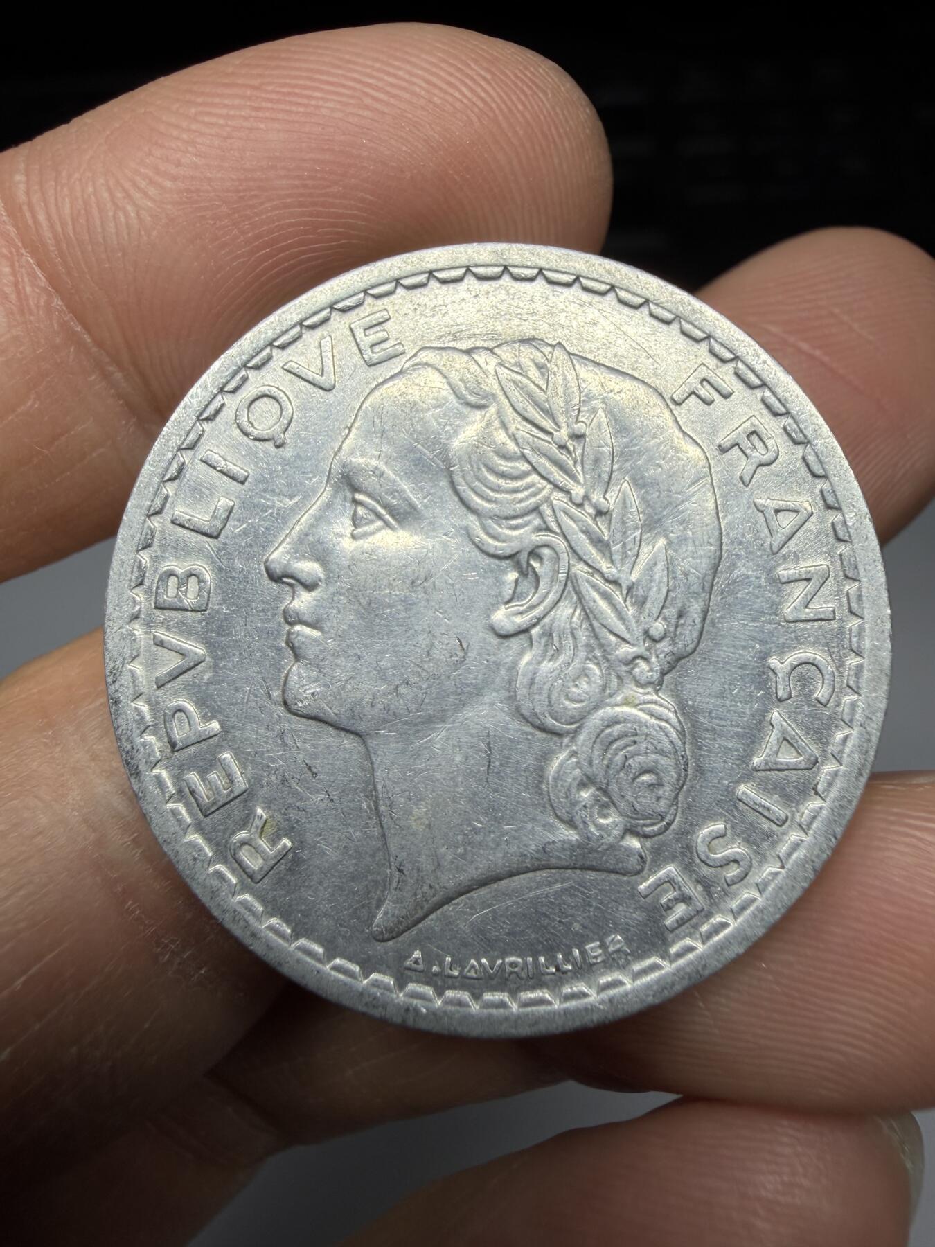 2025年集古藏今外币拍卖第二期-第6场—（总第306拍），可以寄存60天，满160元包邮。 1949年法国5法郎