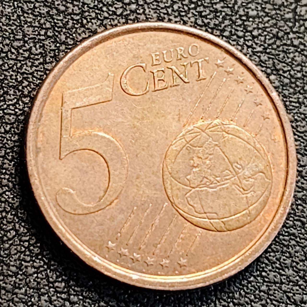 泉币菌-第186场- 小年快乐 精品福利场（本周五和之前的 2月14日发货） 2001 西班牙5欧分钢镀铜硬币 21.25毫米 3.92克 欧盟钱币