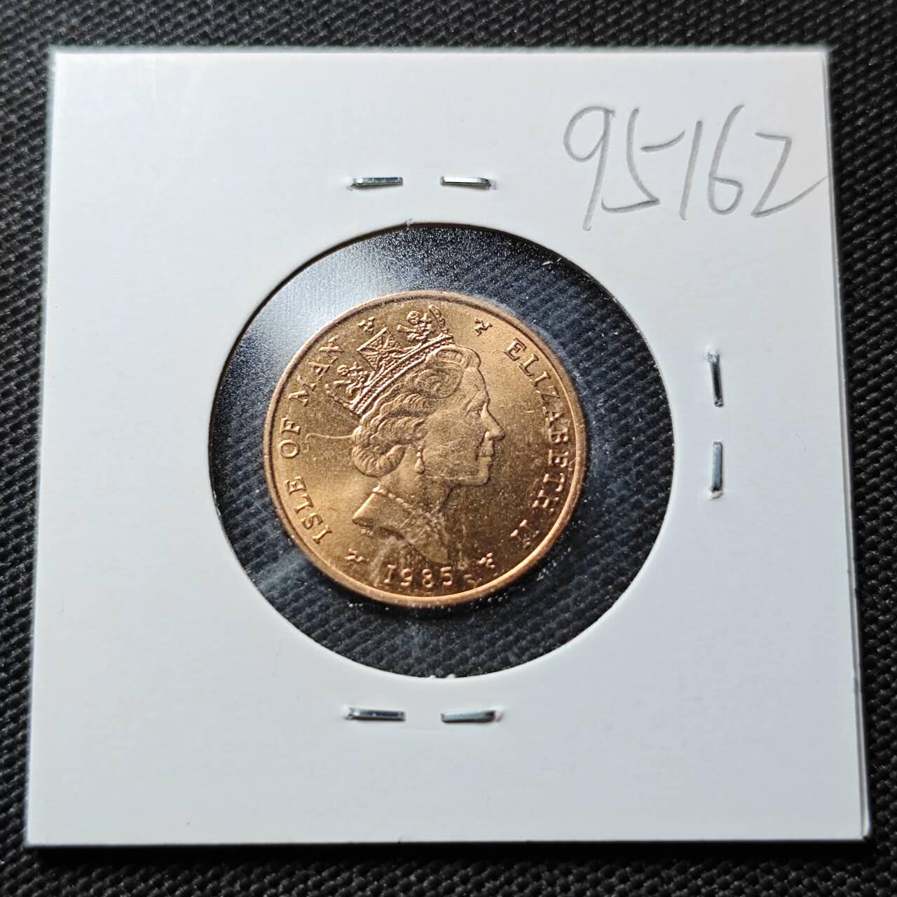 KK钱币收藏小铺  第395期  2月预留时间 周末发货 1985英属马恩岛1便士 好品