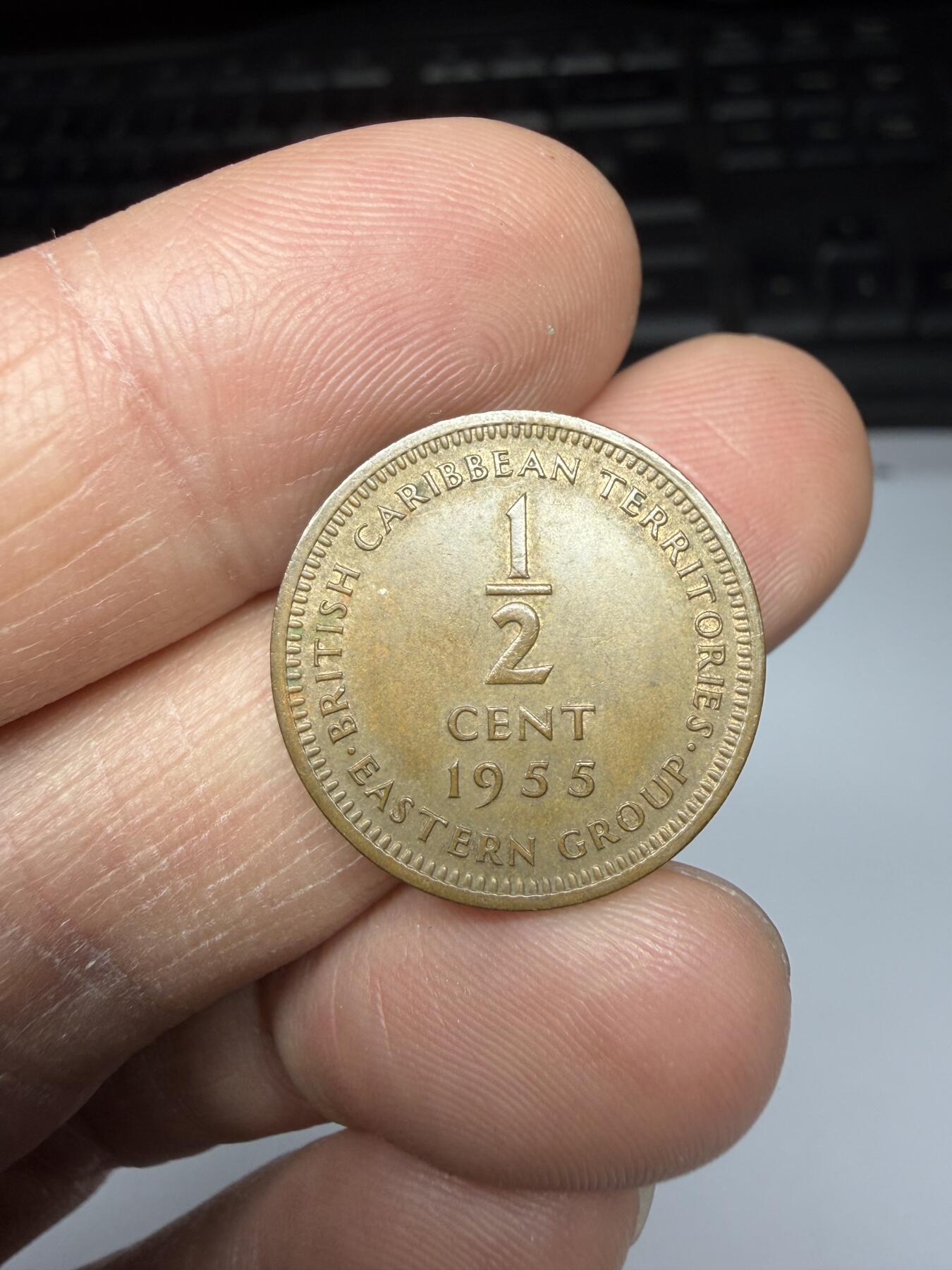 2025年集古藏今外币拍卖第二期-第6场—（总第306拍），可以寄存60天，满160元包邮。 1955年英属加勒比1/2分