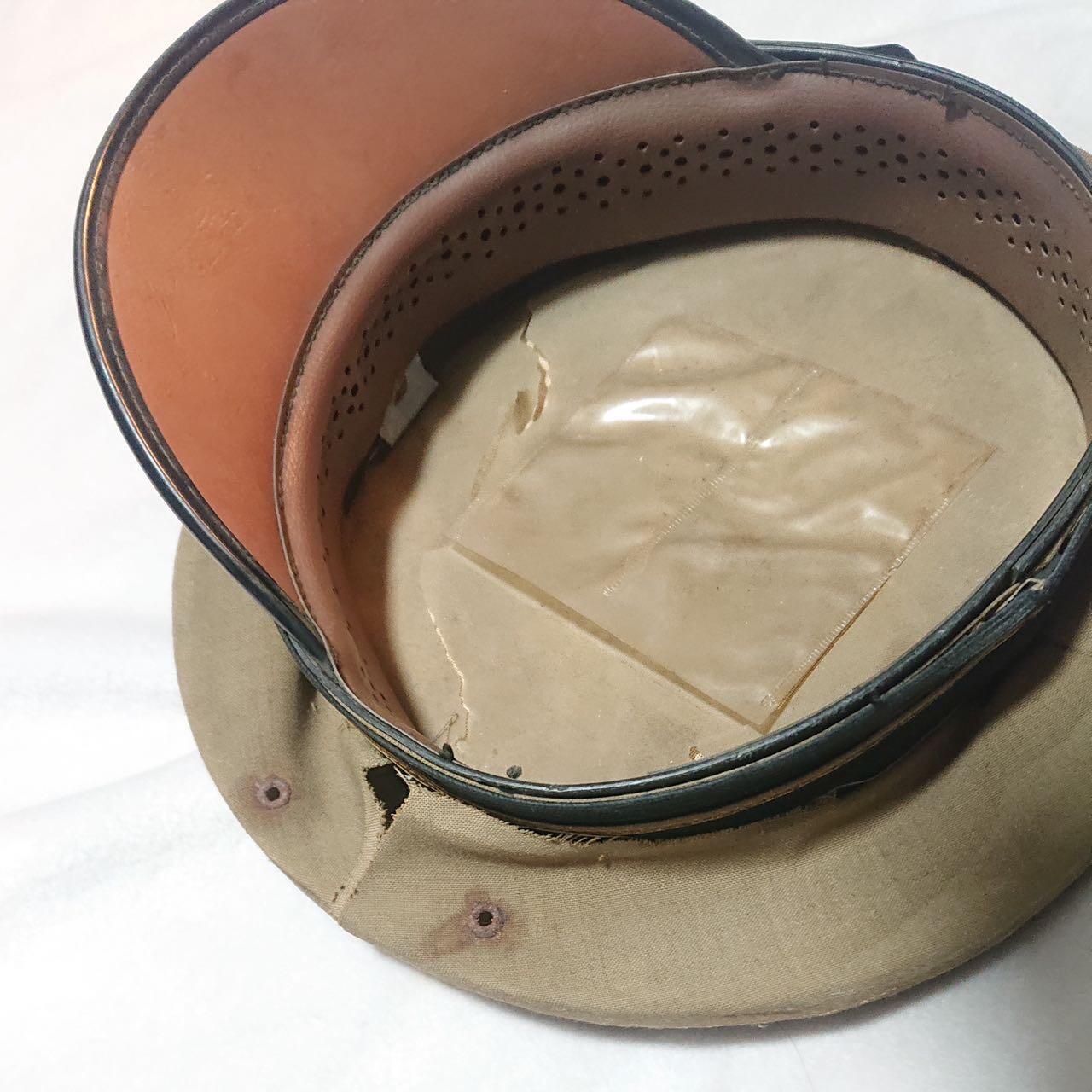 【第伍場】近代勋奖章徽章服饰杂项专场 民国时期卡其大檐帽—可自行修复，头围约54cm