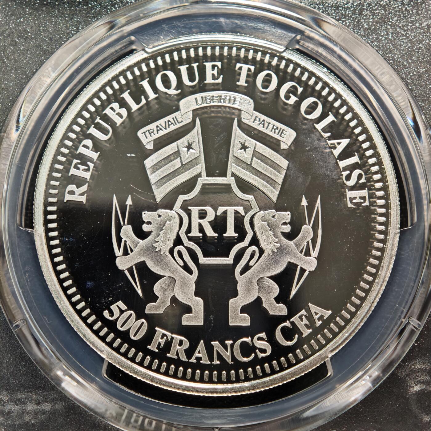 【德藏】世界币章拍卖第165期（拍品征集中~欢迎藏友联系） 2013年 多哥罗马主教500法郎精制纪念银币 PCGS PR67DCAM