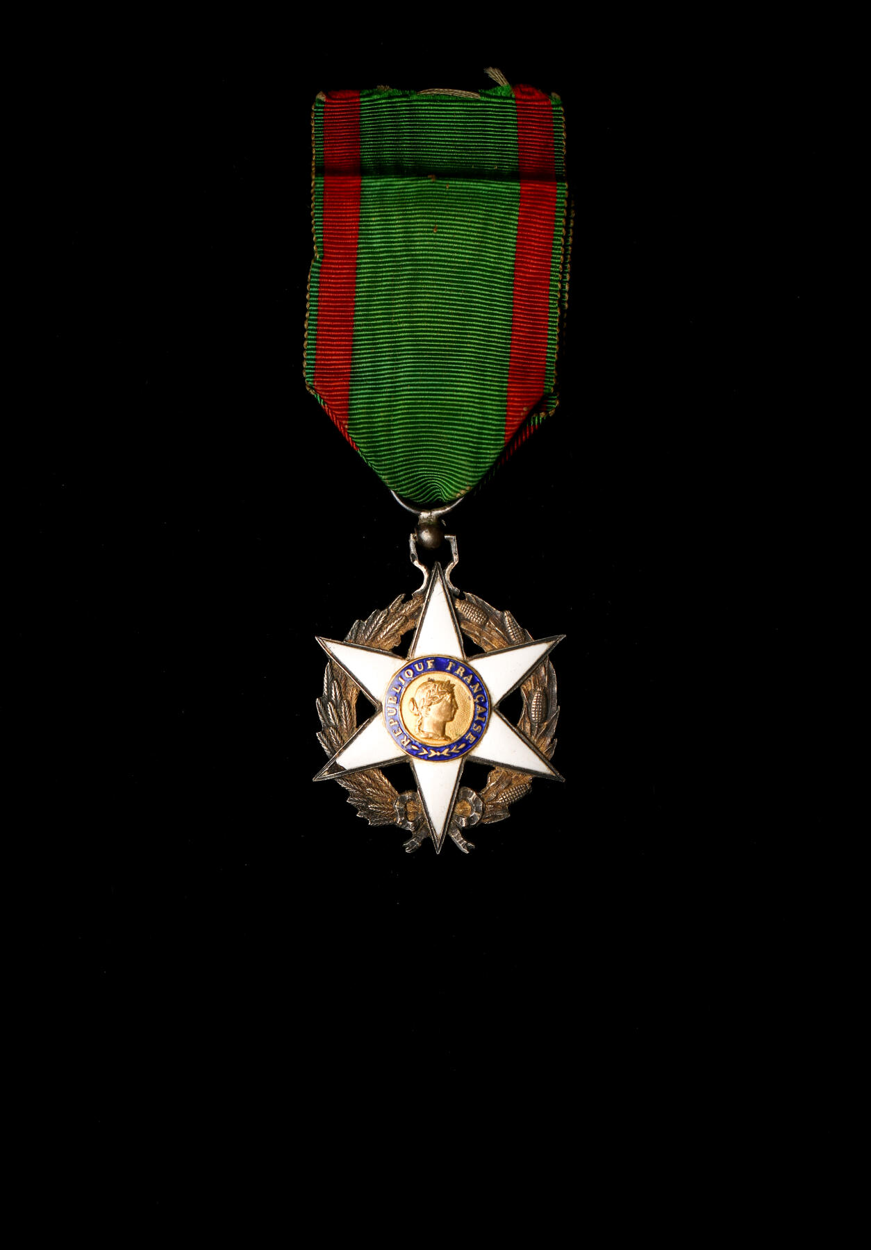 欢庆春节！戎马世界章牌大赏第112期春节大拍  德专场 法国农业功勋勋章 银制 珐琅有损