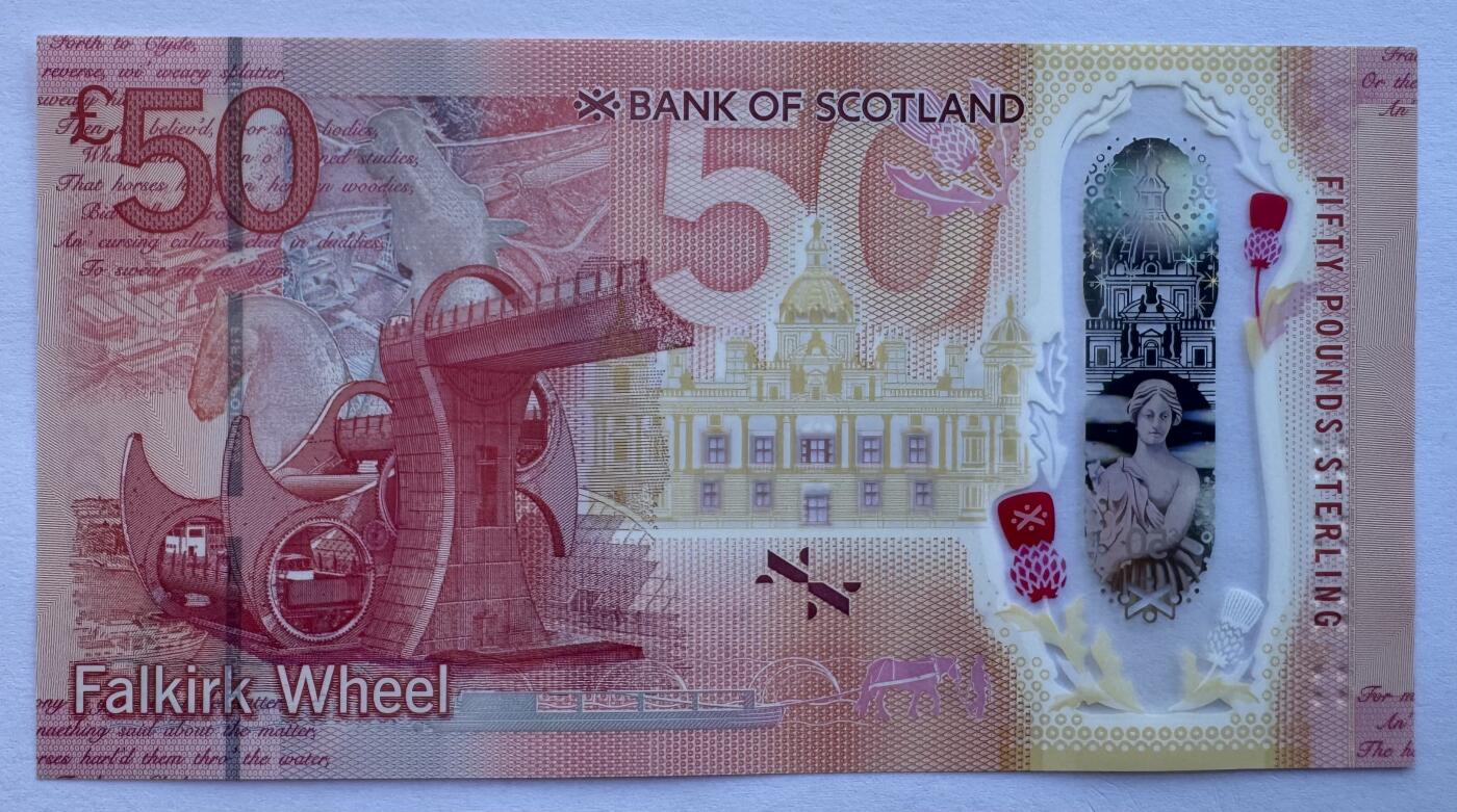 2026第3场（总第230期）：精品测试钞、外钞综合场 Spink拍品AA000097/苏格兰银行2020年版50镑塑料钞UNC